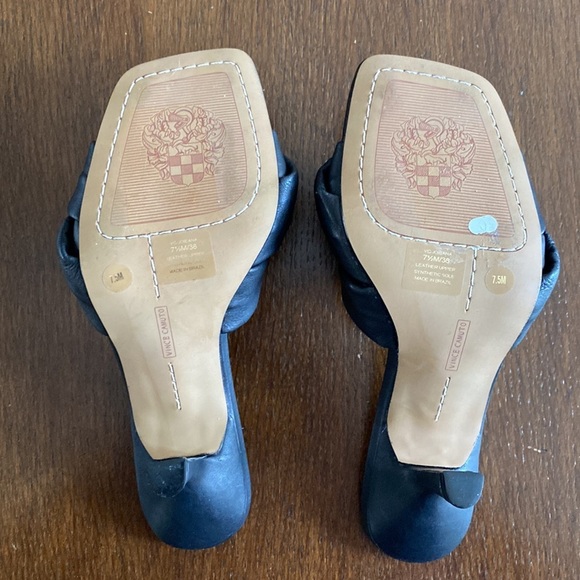 Vince Camuto Joirana Leather Knot Toe Black Heel Mule Size 7.5 - Picture 8 of 9